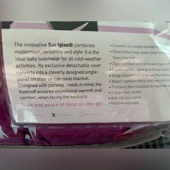 7 AM Enfant Igloo Stroller Footmuff, 6-18 months - Picture 4 of 9